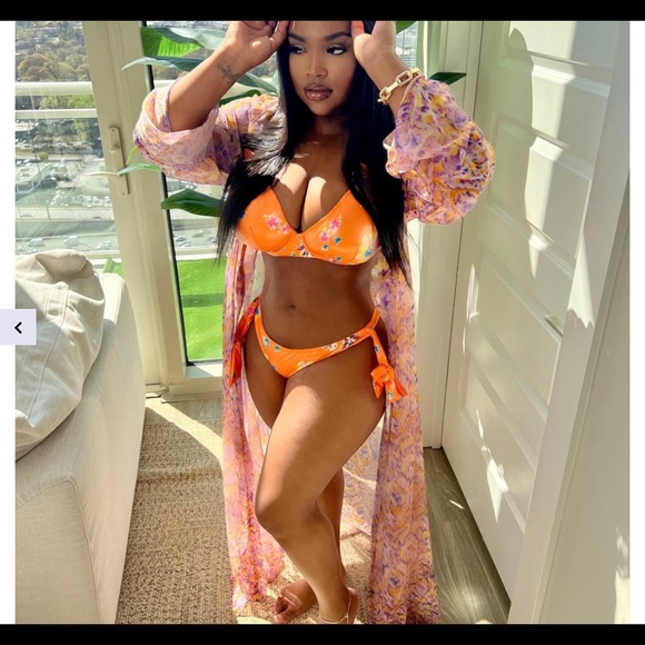 Savage X Fenty. 34B. Orange Créme Bedtime Bouquet Print - Picture 8 of 8